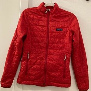 Women’s Red Patagonia Nano Puff Jacket, Size XS
